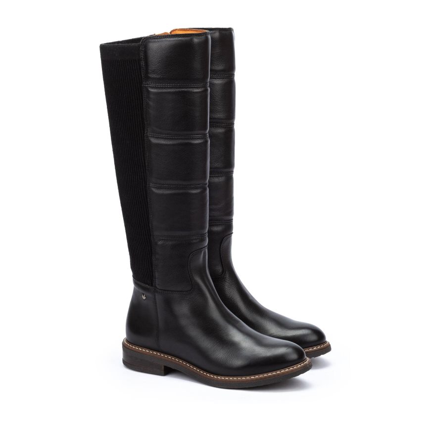 Black Pikolinos ALDAYA Women's Knee-high Boots | BEVST0392