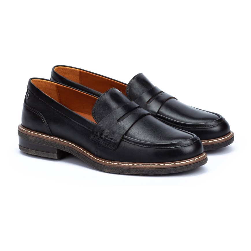 Black Pikolinos ALDAYA Women's Loafers | OIVU69T84