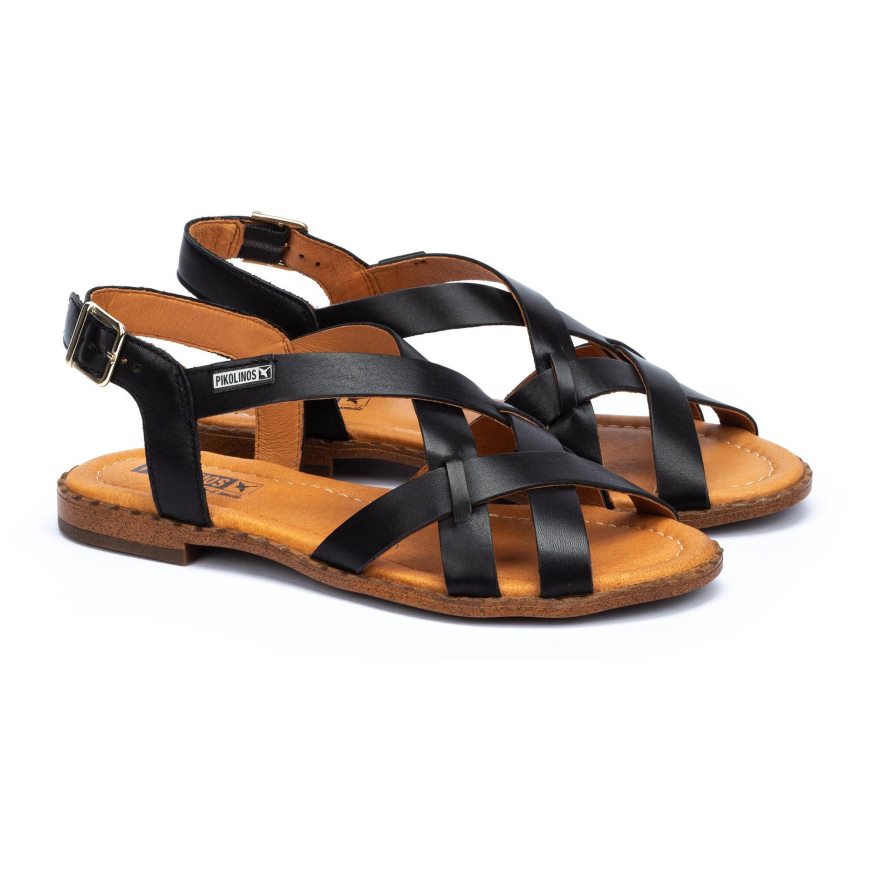 Black Pikolinos ALGAR Women's Flat Sandals | RWSC04963