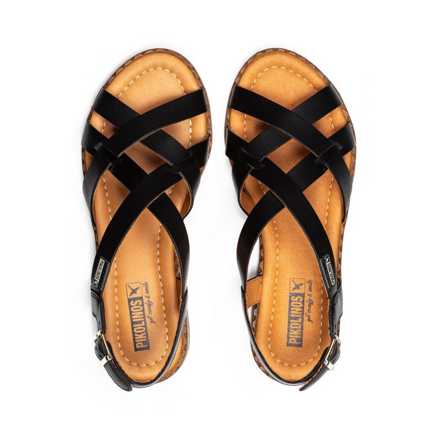 Black Pikolinos ALGAR Women's Flat Sandals | RWSC04963