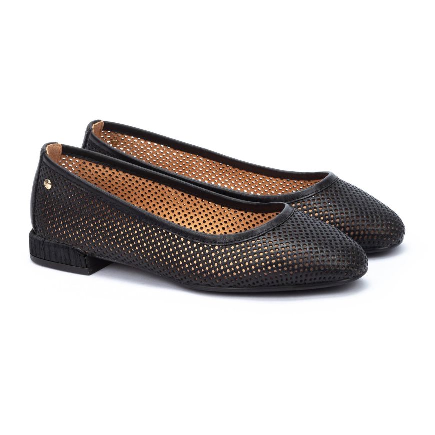 Black Pikolinos ALMERIA Women's Ballet Flats | DZAU3798T