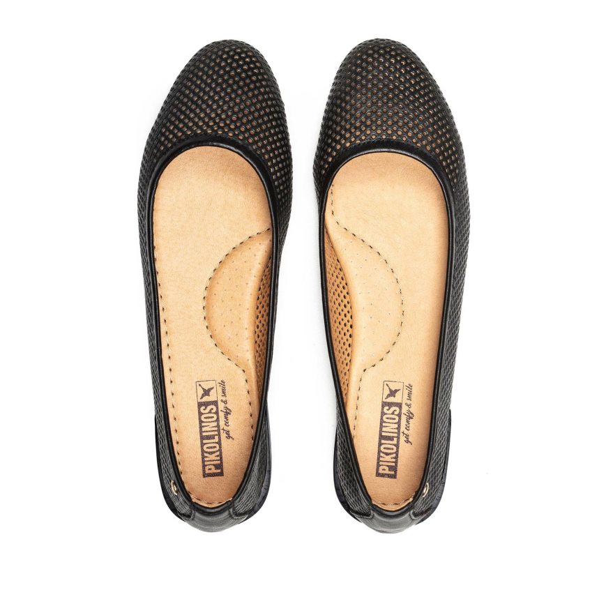 Black Pikolinos ALMERIA Women's Ballet Flats | DZAU3798T