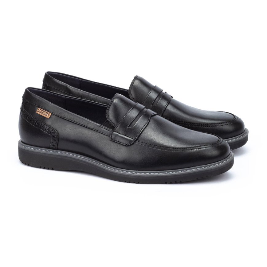 Black Pikolinos AVILA Men's Moccasins | XGDZ47308