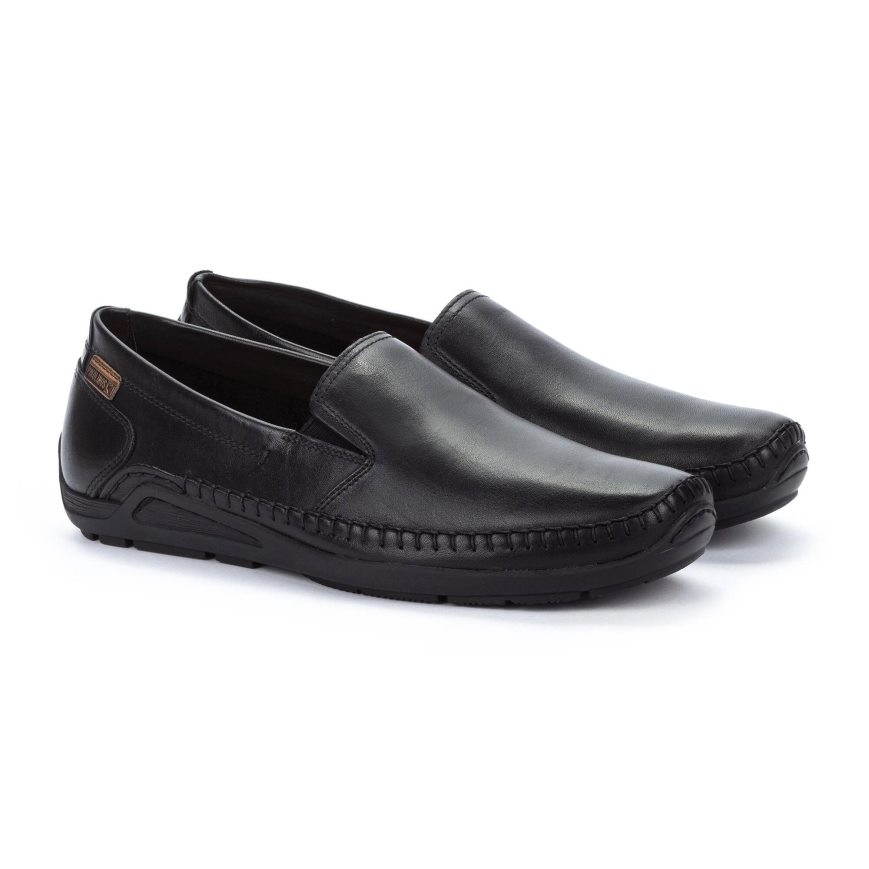 Black Pikolinos AZORES Men's Moccasins | UXJL20T39