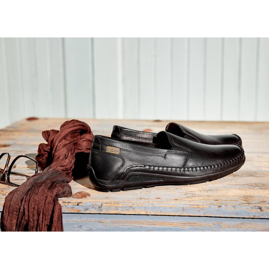 Black Pikolinos AZORES Men's Moccasins | UXJL20T39