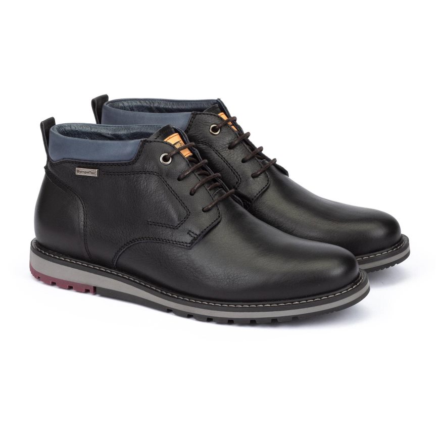 Black Pikolinos BERNA Men's Ankle Boots | CFER10246