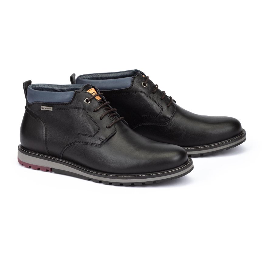 Black Pikolinos BERNA Men's Ankle Boots | CFER10246