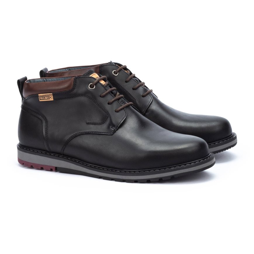 Black Pikolinos BERNA Men's Ankle Boots | CT1D82013