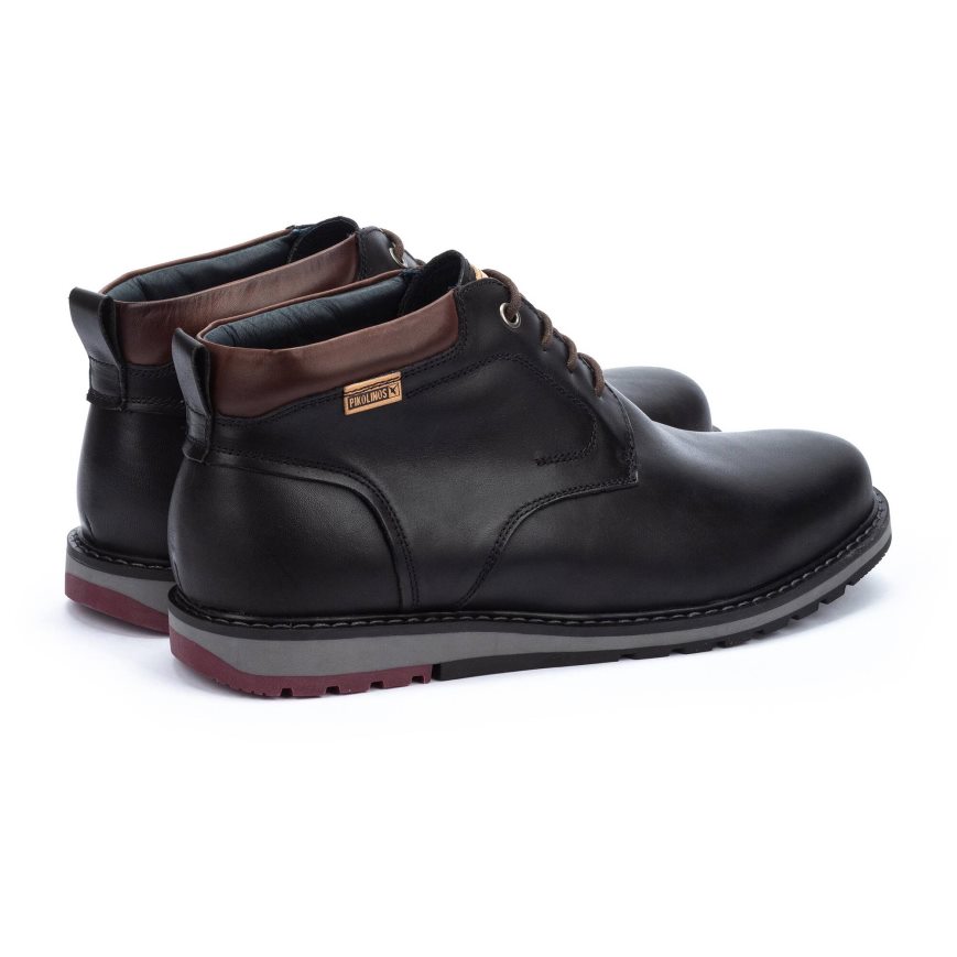 Black Pikolinos BERNA Men's Ankle Boots | CT1D82013