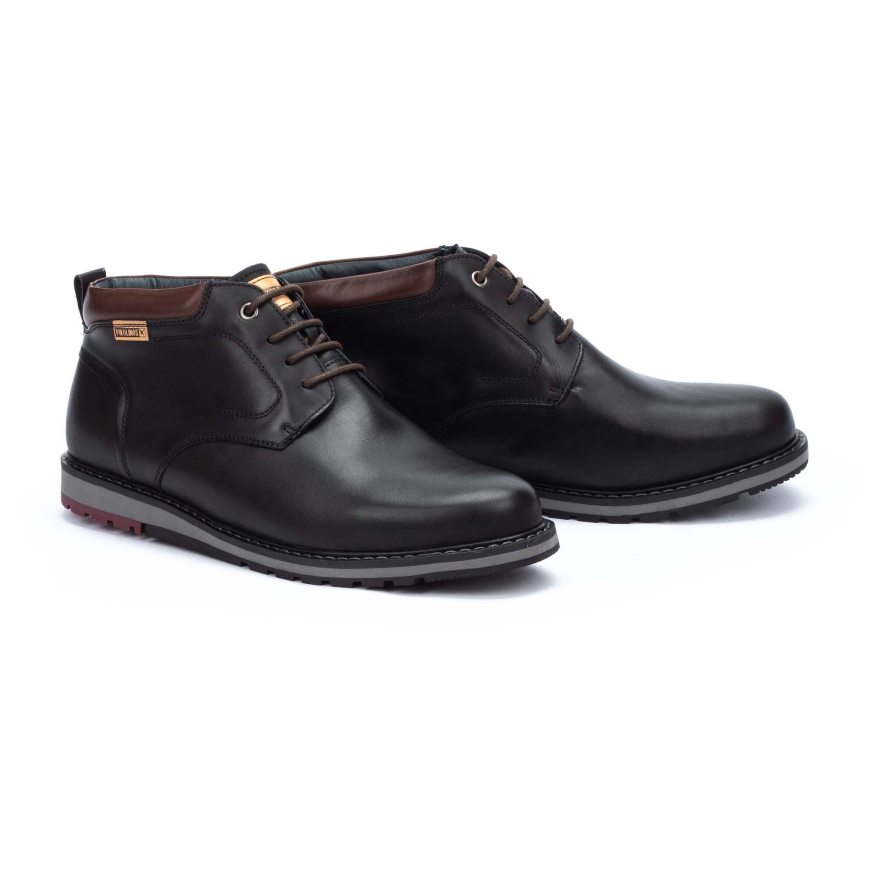 Black Pikolinos BERNA Men's Ankle Boots | CT1D82013