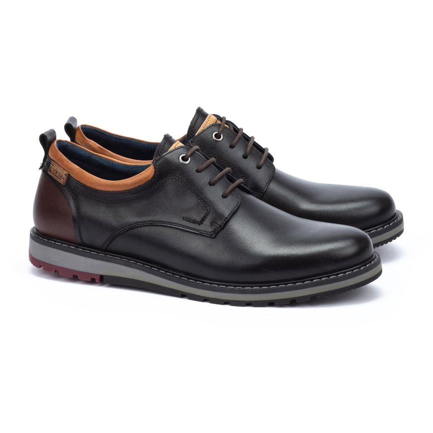 Black Pikolinos BERNA Men's Lace Up Shoes | WVUG0984T