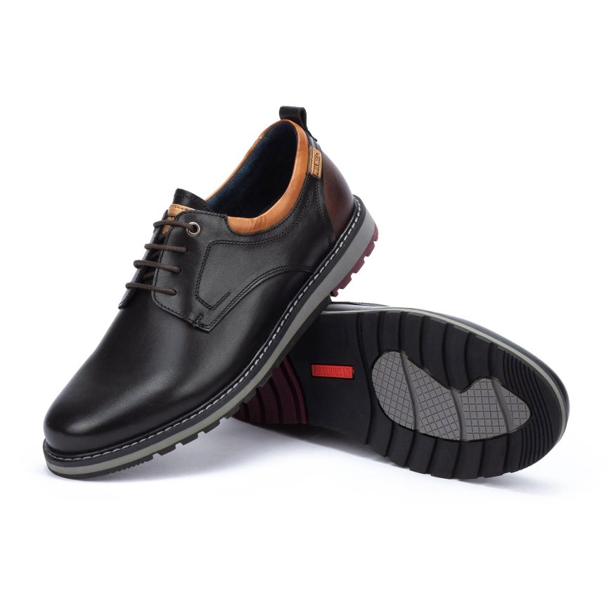 Black Pikolinos BERNA Men's Lace Up Shoes | WVUG0984T