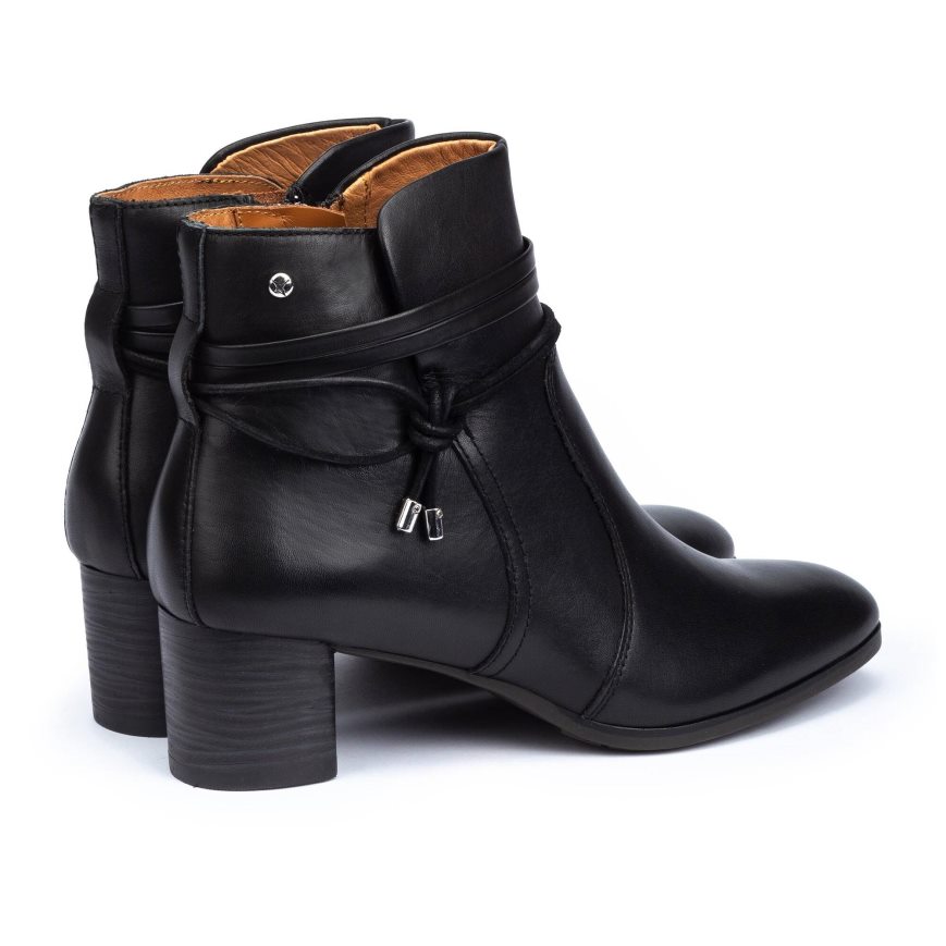 Black Pikolinos CALAFAT Women's Ankle Boots | DSIB87924