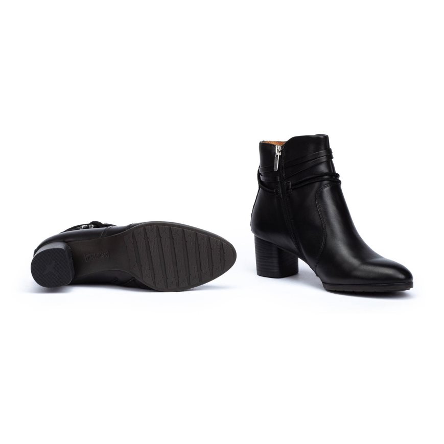 Black Pikolinos CALAFAT Women's Ankle Boots | DSIB87924