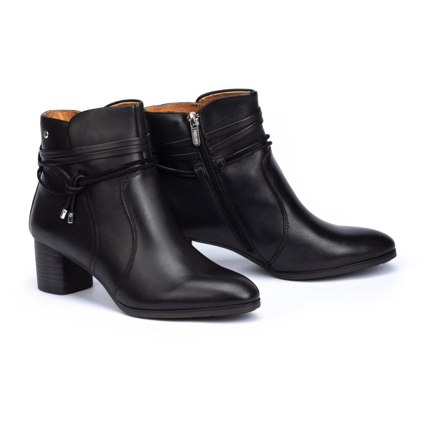 Black Pikolinos CALAFAT Women's Ankle Boots | DSIB87924