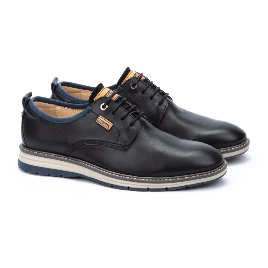 Black Pikolinos CANET Men's Lace Up Shoes | UARN46072