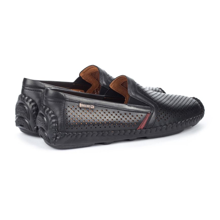 Black Pikolinos JEREZ Men's Moccasins | NHVM023T4