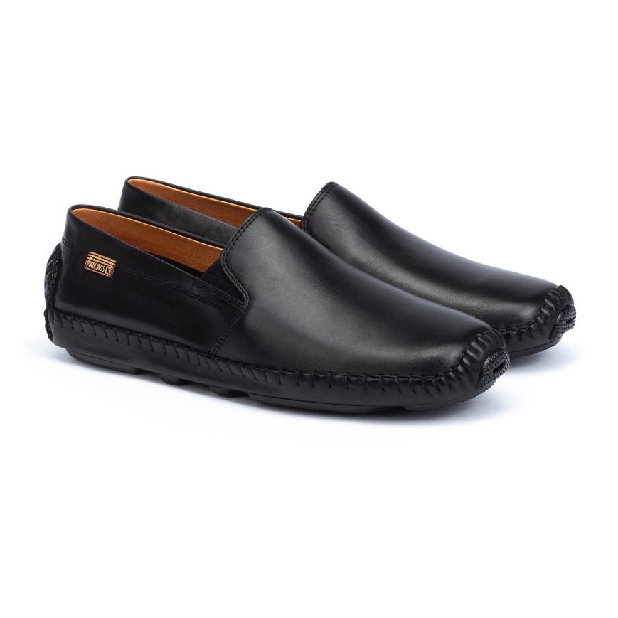 Black Pikolinos JEREZ Men's Moccasins | XPUL49370