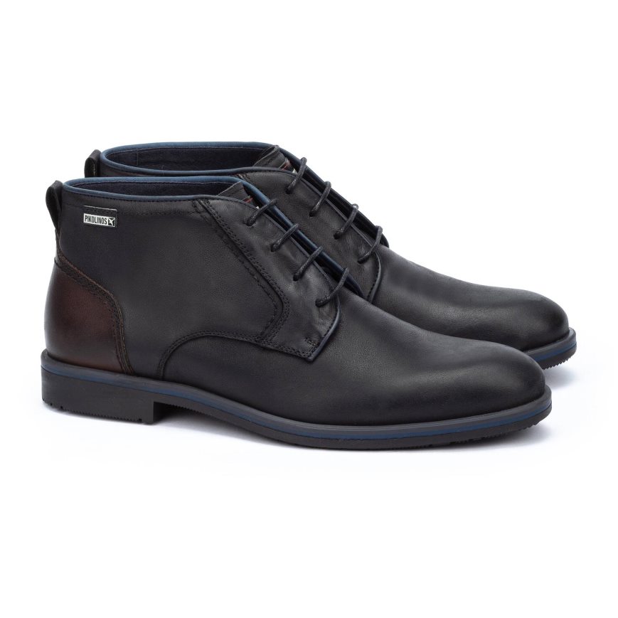 Black Pikolinos LEON Men's Ankle Boots | 1XBP17426