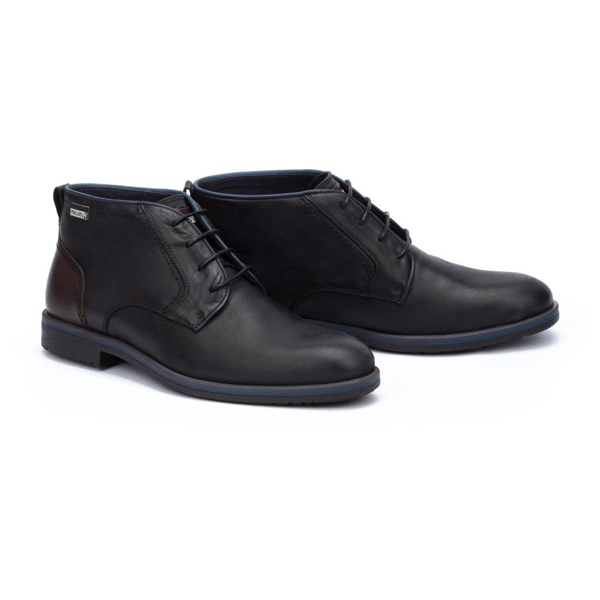 Black Pikolinos LEON Men's Ankle Boots | 1XBP17426