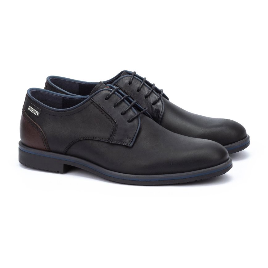 Black Pikolinos LEON Men's Lace Up Shoes | QYCA63108