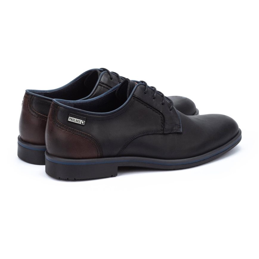 Black Pikolinos LEON Men's Lace Up Shoes | QYCA63108