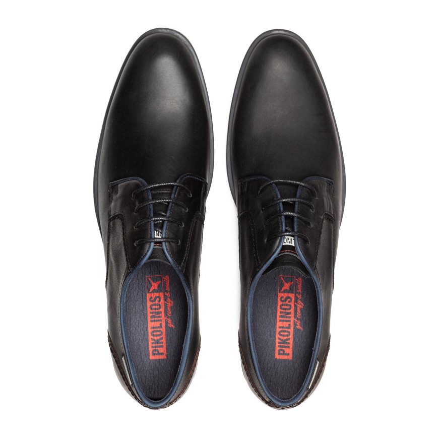 Black Pikolinos LEON Men's Lace Up Shoes | QYCA63108