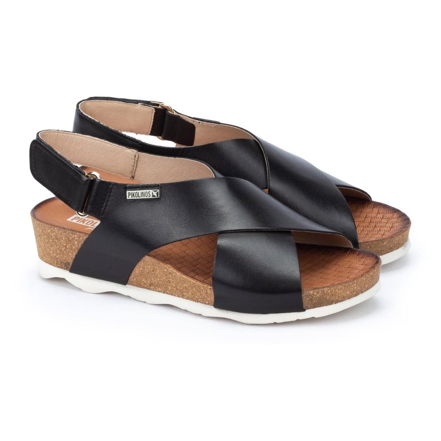 Black Pikolinos MAHON Women's Sandals | QJVT18704