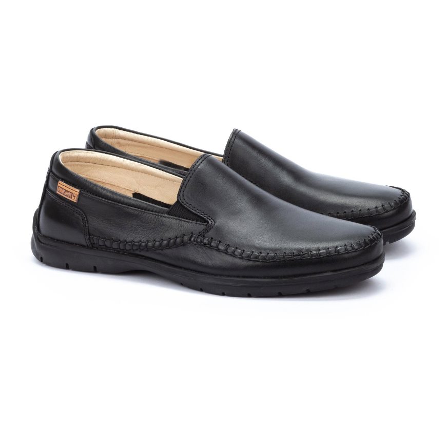 Black Pikolinos MARBELLA Men's Moccasins | XBHT01472