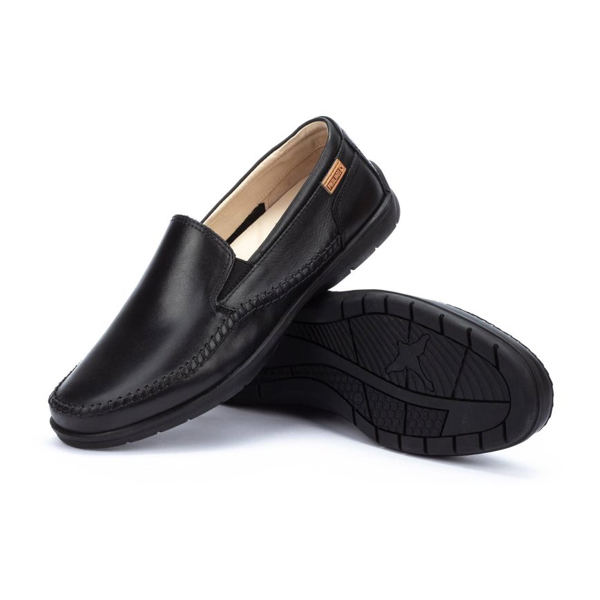 Black Pikolinos MARBELLA Men's Moccasins | XBHT01472