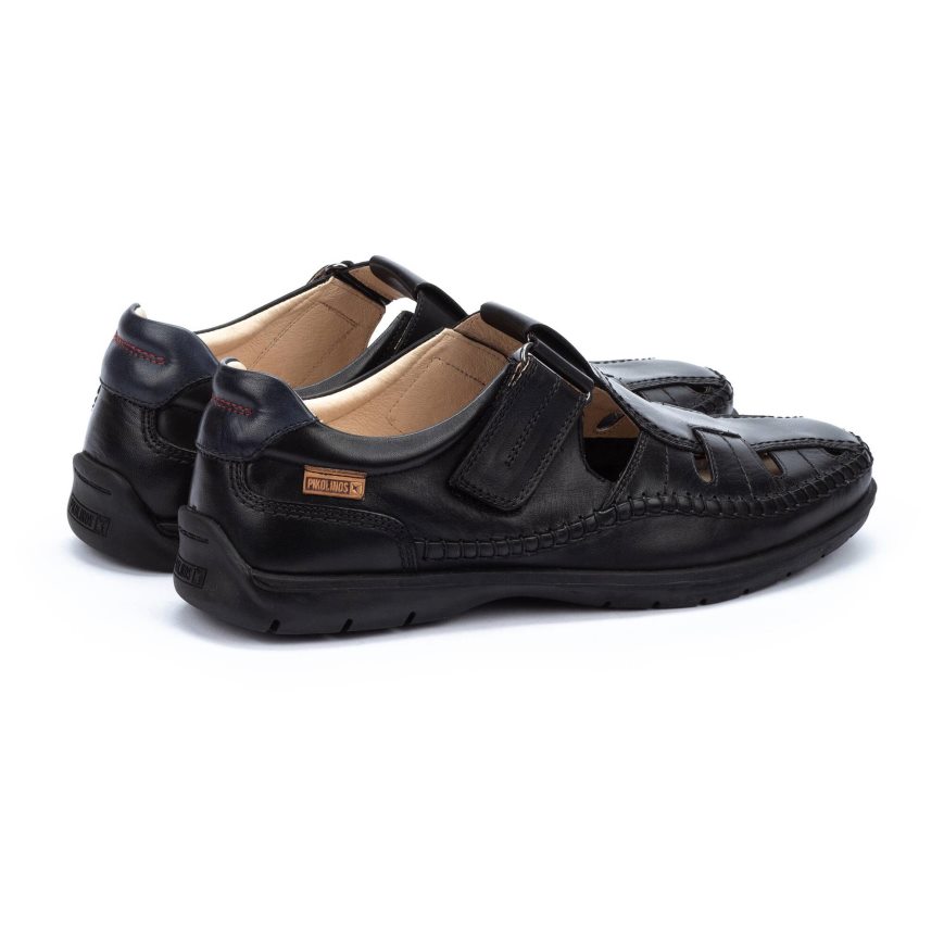 Black Pikolinos MARBELLA Men's Sandals | HBUX24807