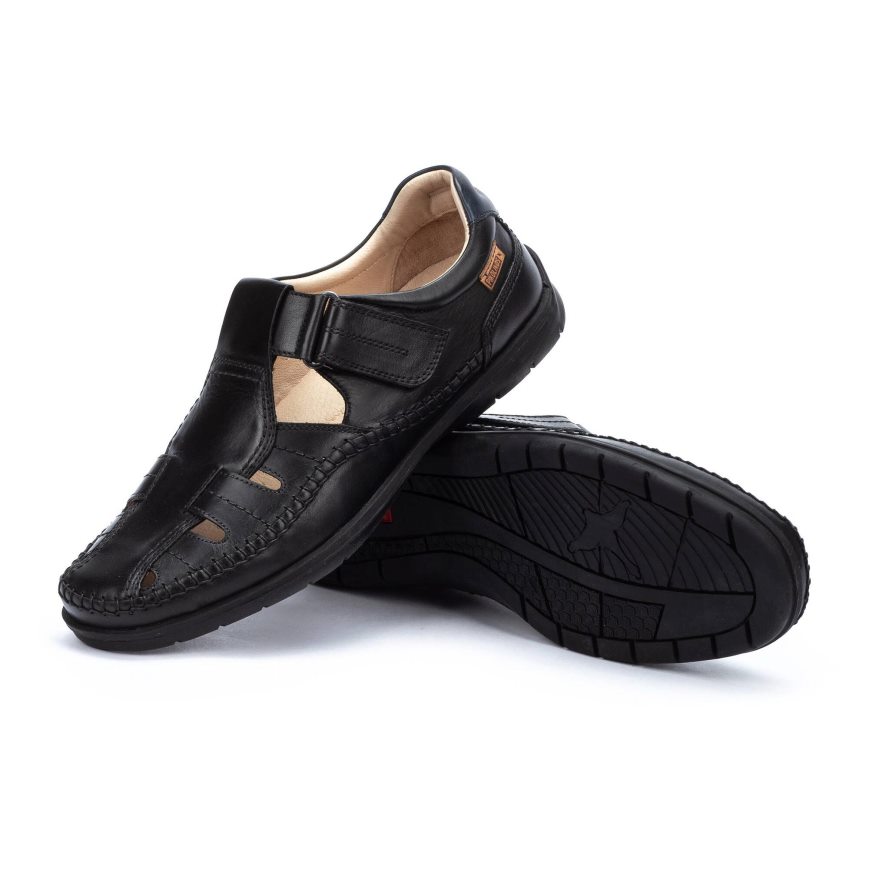 Black Pikolinos MARBELLA Men's Sandals | HBUX24807