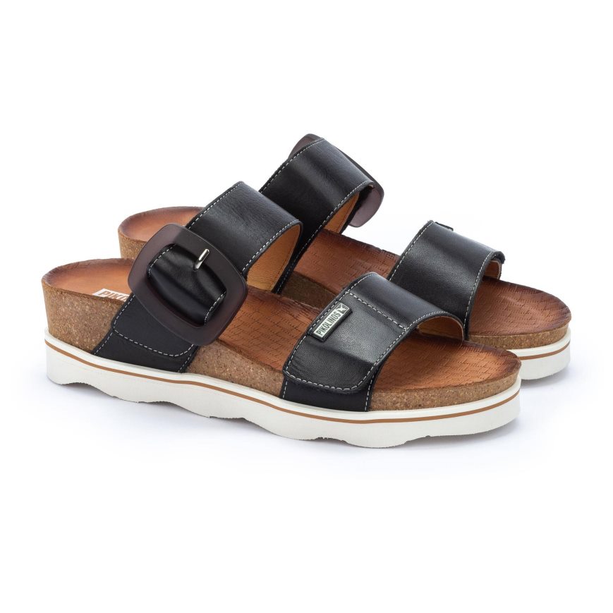 Black Pikolinos MENORCA Women's Sandals | 1HYA98041