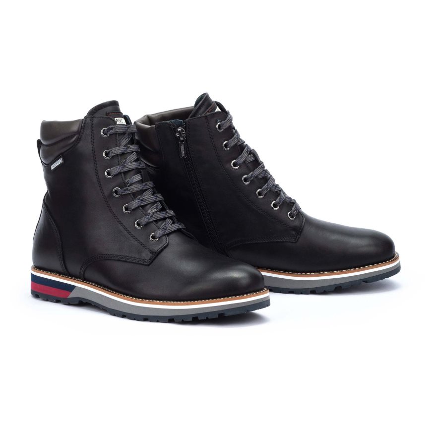 Black Pikolinos PIRINEOS Men's Ankle Boots | RBQW4218T