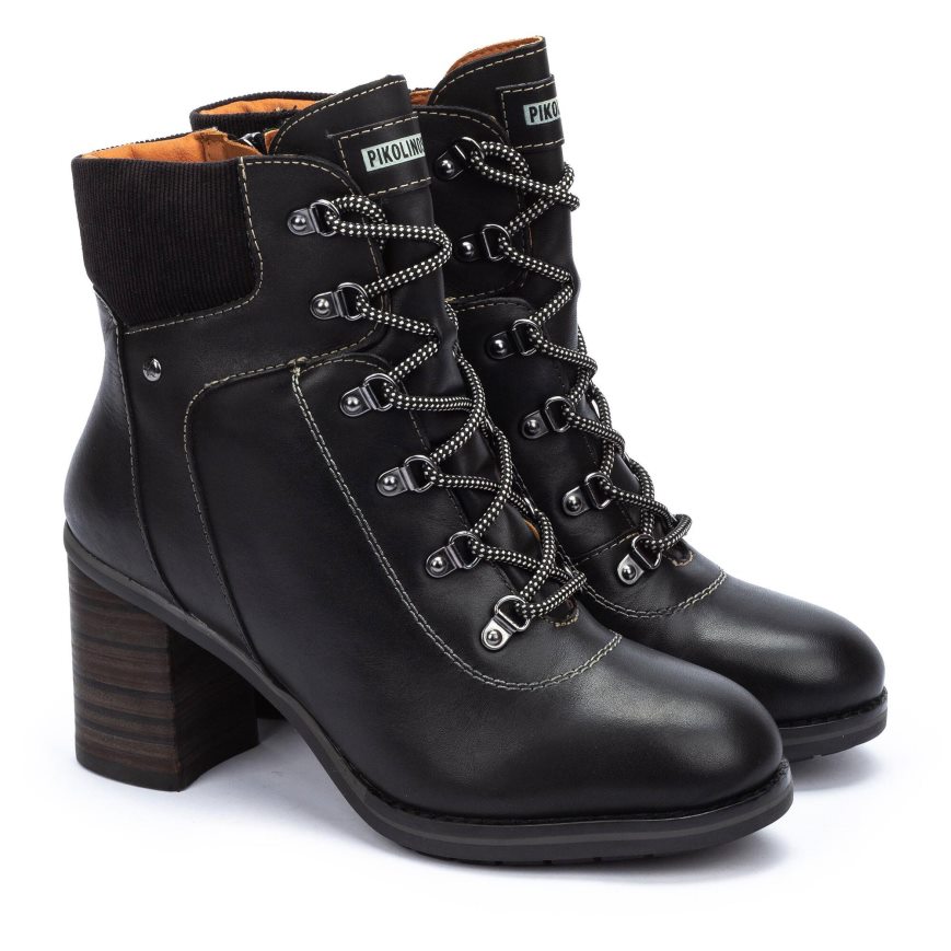 Black Pikolinos POMPEYA Women's Ankle Boots | QVFNT4167