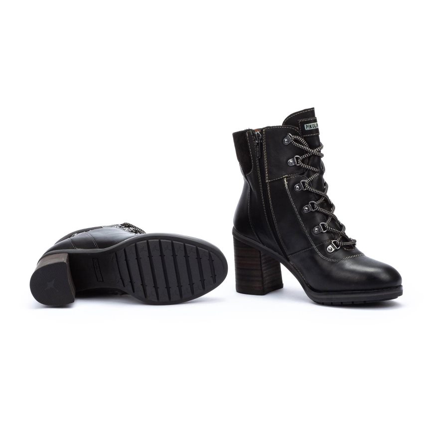 Black Pikolinos POMPEYA Women's Ankle Boots | QVFNT4167