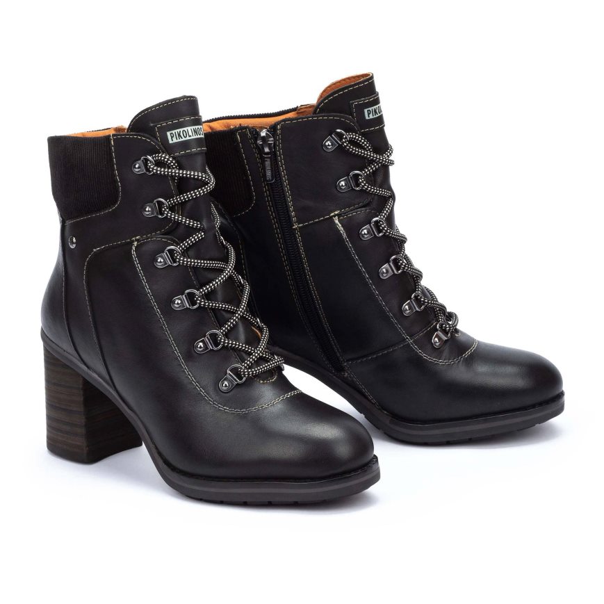 Black Pikolinos POMPEYA Women's Ankle Boots | QVFNT4167