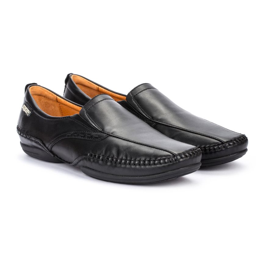 Black Pikolinos PUERTO RICO Men's Moccasins | DCUW42817