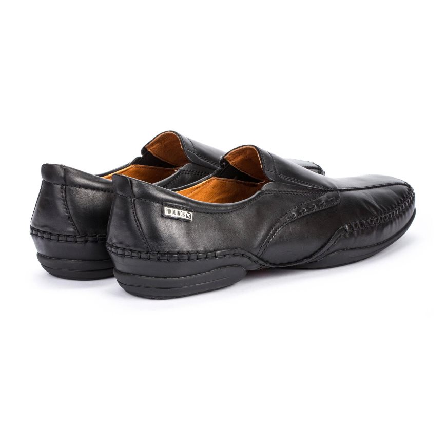 Black Pikolinos PUERTO RICO Men's Moccasins | DCUW42817