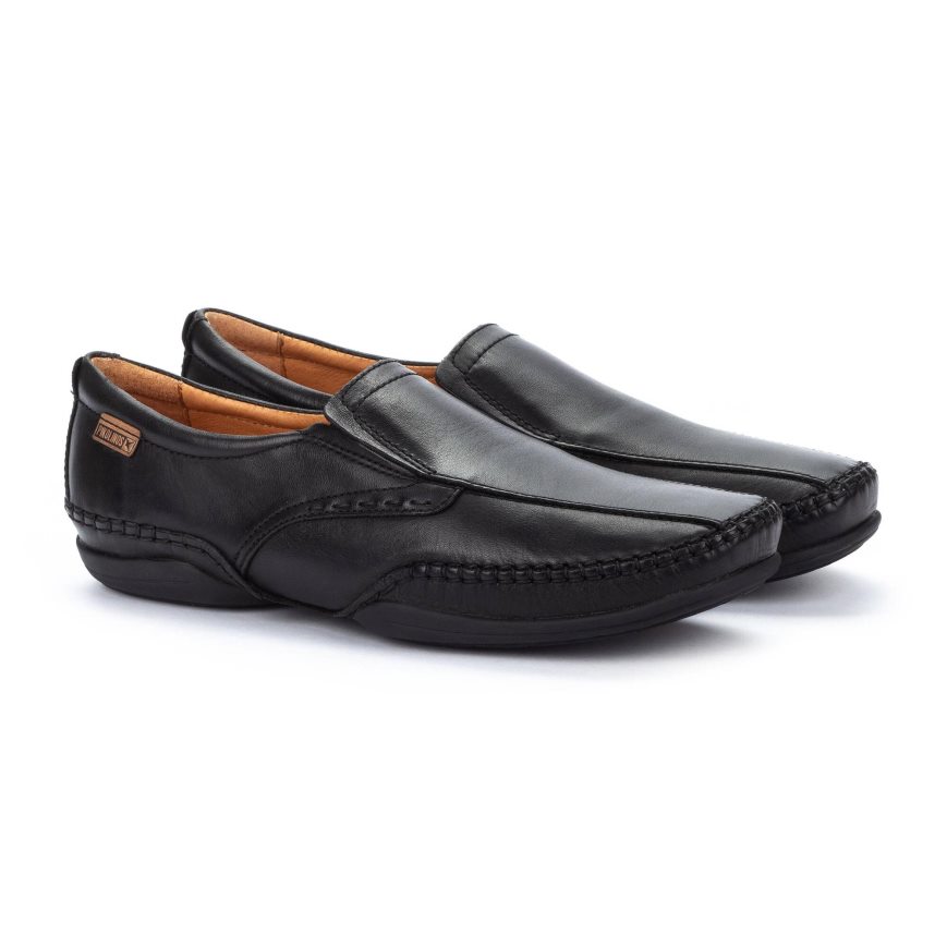 Black Pikolinos PUERTO RICO Men's Moccasins | XIA139T84