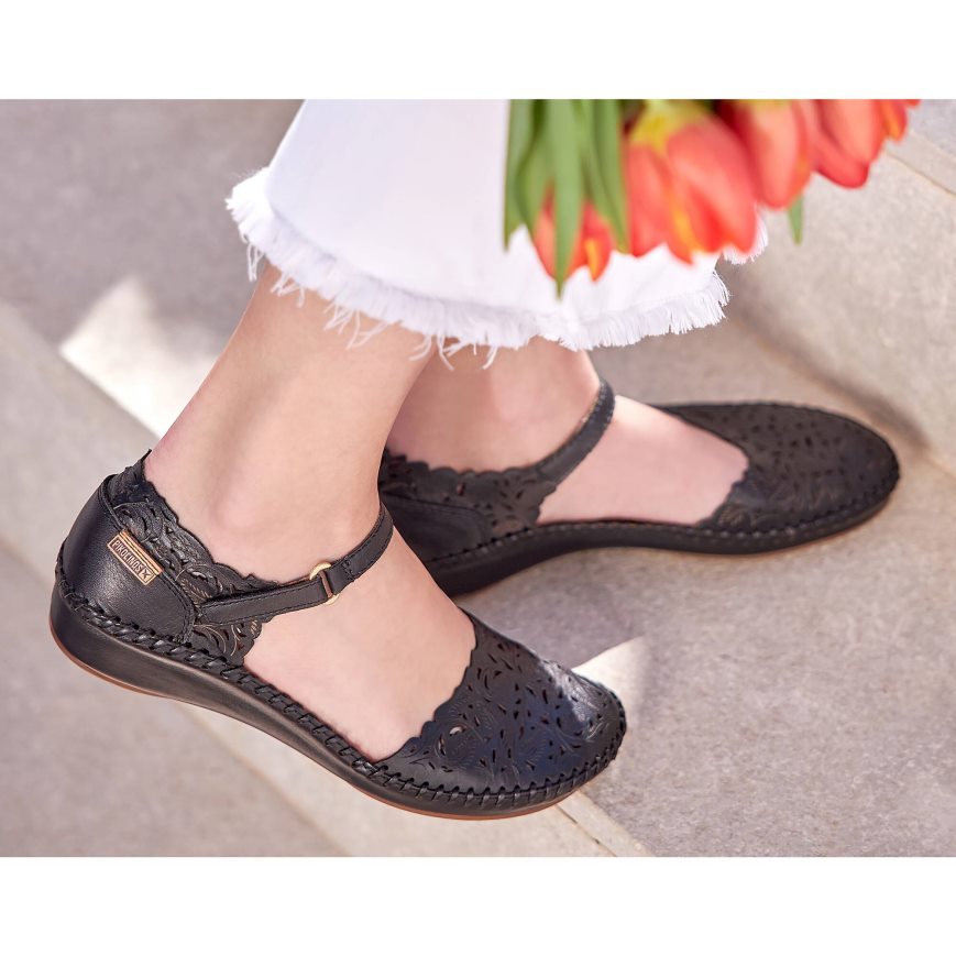 Black Pikolinos P. VALLARTA Women's Ballet Flats | FUDBT8023