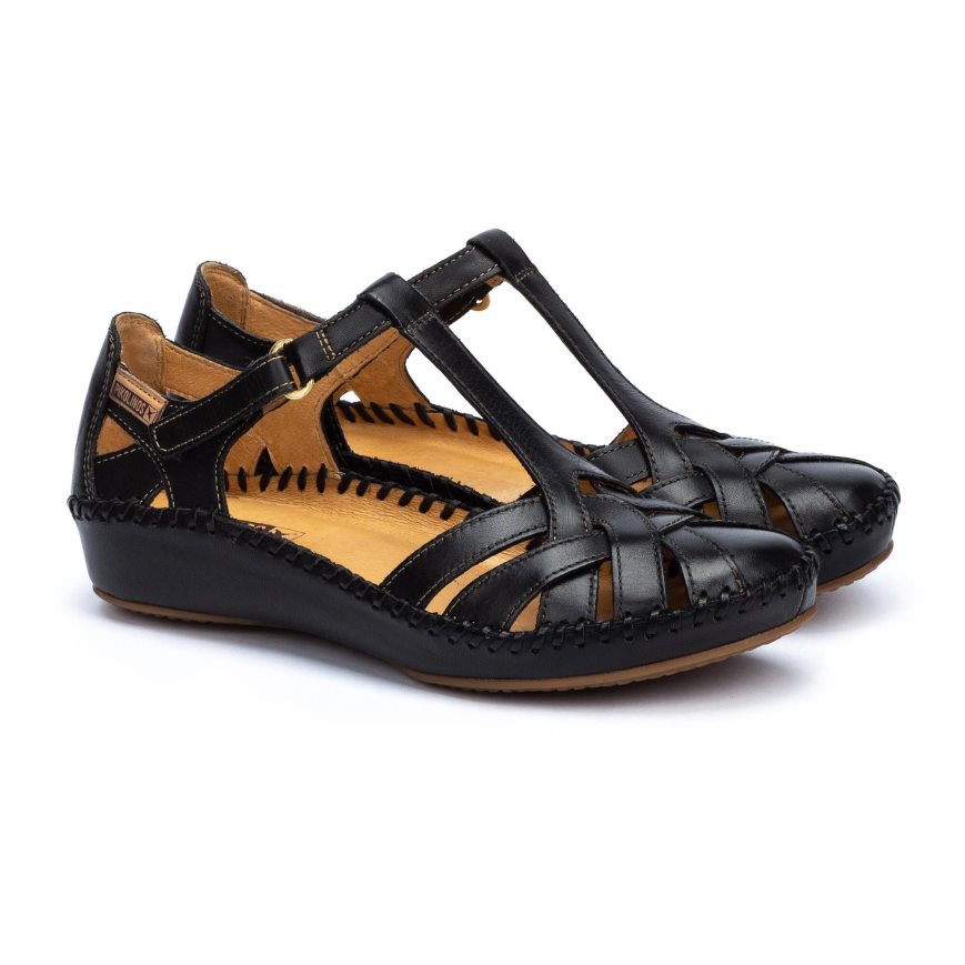 Black Pikolinos P. VALLARTA Women's Sandals | FRG1T9784