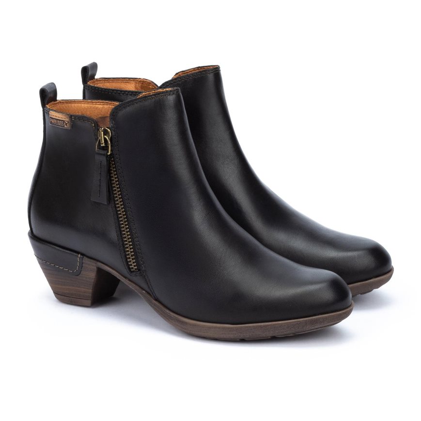 Black Pikolinos ROTTERDAM Women's Ankle Boots | AFGX31498