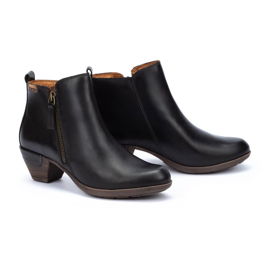 Black Pikolinos ROTTERDAM Women's Ankle Boots | AFGX31498