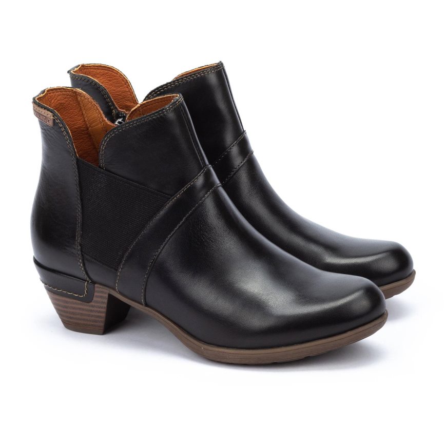 Black Pikolinos ROTTERDAM Women's Ankle Boots | JWSB27049