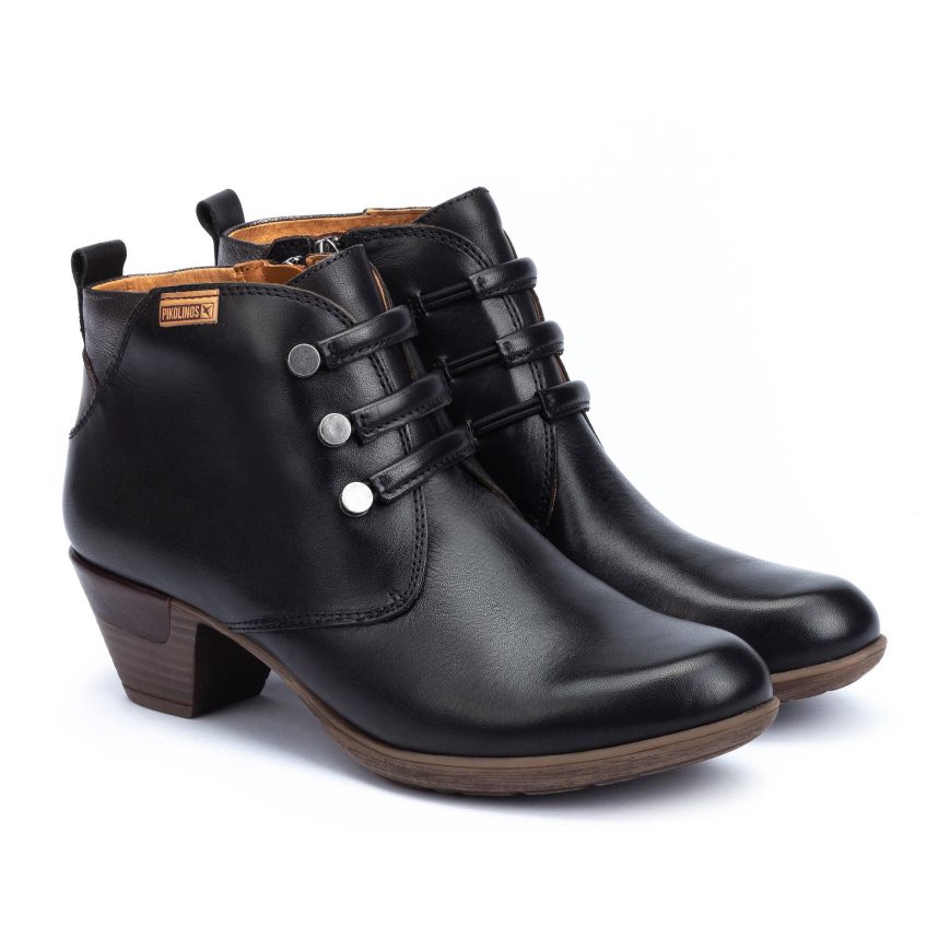 Black Pikolinos ROTTERDAM Women's Ankle Boots | TENB9807T