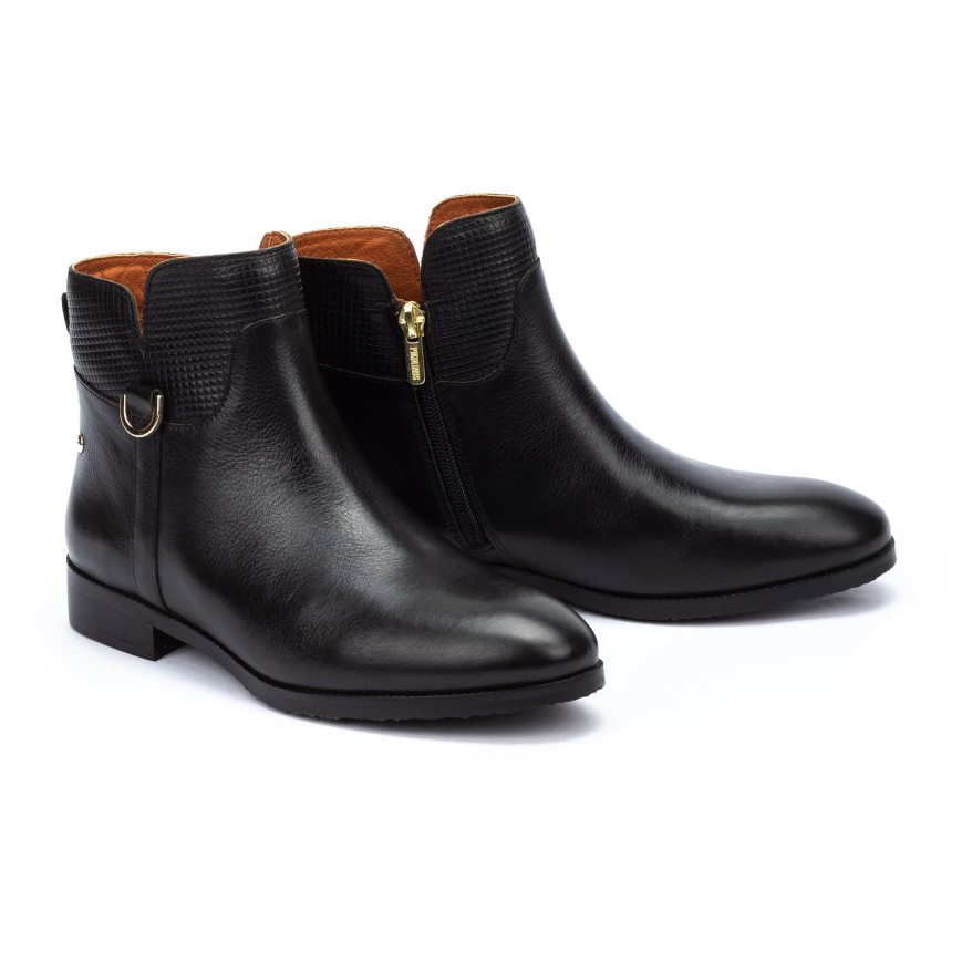 Black Pikolinos ROYAL Women's Ankle Boots | MZBA98204