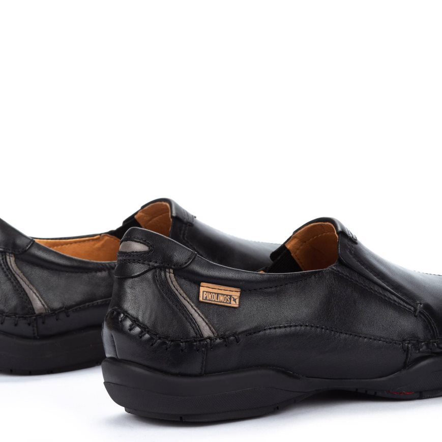 Black Pikolinos SAN TELMO Men's Moccasins | RQXHT0793