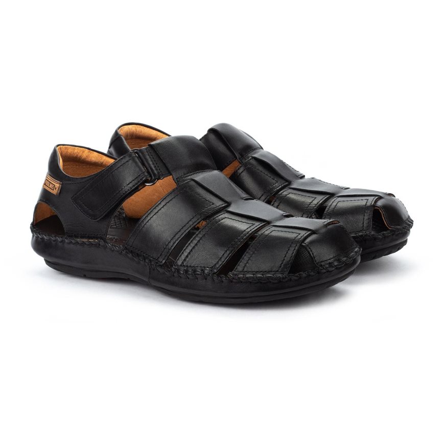 Black Pikolinos TARIFA Men's Sandals | HJMN01836