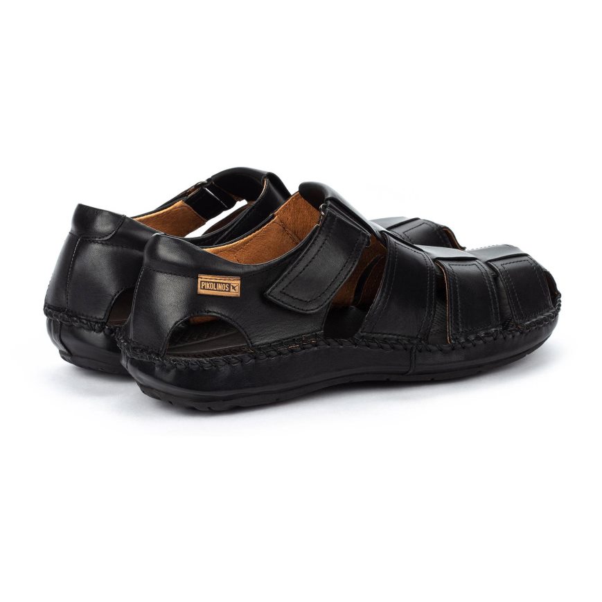 Black Pikolinos TARIFA Men's Sandals | HJMN01836